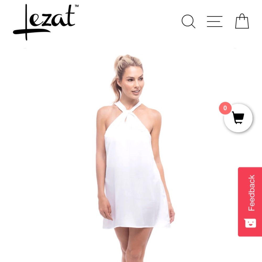 Lezat White halter dress XS